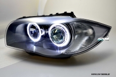 Angel Eye Scheinwerfer 1er BMW E87 E88 E81 E82 04-11 High LED Standlichtringe black