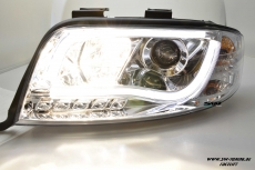 SW-LTube headlights Audi A6 4B FL 01-04 LED Lighttube chrome