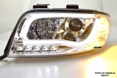 SW-LTube headlights Audi A6 4B FL 01-04 LED Lighttube chrome