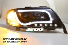 SW-LTube Scheinwerfer Audi A6 4B FL 01-04 LED Lighttube black