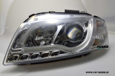 SW-LTube Scheinwerfer Audi A3 8P 03-08 LED Lighttube Standlicht chrome