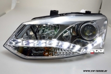 SW-DRL headlights VW Polo 6R 10-14 LED DRL R87 chrome