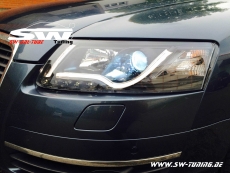 SW-DRLTube Xenon Scheinwerfer AUDI A6 4F 04-07 LED TFL R87 black