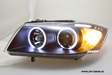 SWCCFL Angel Eye Scheinwerfer BMW 3er E90/91 05-13 CCFL Standlichtringe black