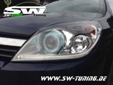 SW Angel Eye Xenon Scheinwerfer Opel Astra H 04-11 LED-SLR chrome