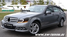 SW-Ltube Scheinwerfer MB C-Klasse W204/S204 Mopf 11-15 LED Blinker Lighttube Black