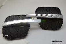 SW-DRL LED Tagfahrlicht fr BMW X5 Typ E70 LCI 10-14 chrome inkl Gitter nicht-M-Stostange