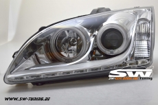 SW-CCFL Angel Eye Scheinwerfer Ford Focus Mk2 04-08 mit CCFL-Ringe chrome