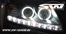 SW-CCFL Angel Eye Scheinwerfer Audi A6 Typ4F 04-08 CCFL Standlichtringe chrom