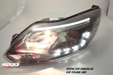 SW-DRLTube Scheinwerfer Ford Focus Mk3 DYB 11-14 LED TFL R87/ LED Lighttube black