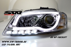 SW-DRLTube Scheinwerfer AUDI A3 8P 08-12 Facelift LED TFL / Lighttube chrome