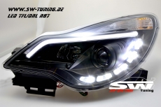 SW-DRLTube Scheinwerfer Opel Corsa D Facelift 11-15 LED TFL R87 / Lighttube black