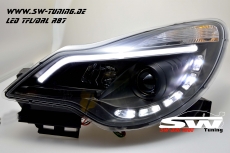 SW-DRLTube Scheinwerfer Opel Corsa D Facelift 11-15 LED TFL R87 / Lighttube black
