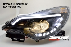 SW-DRLTube Scheinwerfer Opel Corsa D Facelift 11-15 LED TFL R87 / Lighttube black