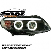 SW-CCFL Xenon Angel Eye Scheinwerfer BMW X5 03-07 E53 LCI Facelift CCFL-Standlichtringe black