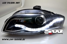 SW-DRL headlights AUDI A4 B7/8H Cabrio 04-08 LED-DRL R87 black