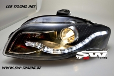 SW-DRL headlights AUDI A4 B7/8H Cabrio 04-08 LED-DRL R87 black