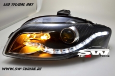 SW-DRL headlights AUDI A4 B7/8H Cabrio 04-08 LED-DRL R87 black