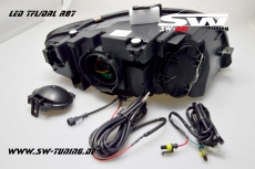 SW-DRL headlights AUDI A4 B7/8H Cabrio 04-08 LED-DRL R87 black
