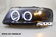 SW-CCFL Angel Eye Scheinwerfer Audi A3 8L 96-00 CCFL Standlichtringe Black