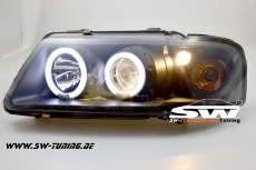 SW-CCFL Angel Eye Scheinwerfer Audi A3 8L 96-00 CCFL Standlichtringe Black