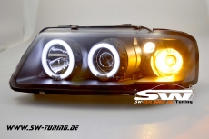 SW-CCFL Angel Eye Scheinwerfer Audi A3 8L 96-00 CCFL Standlichtringe Black