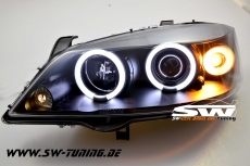 SW-CCFL Angel Eye Scheinwerfer Opel Astra G 2 CCFL Standlichtringe black