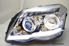 SW-LTube Scheinwerfer fr Mercedes GLK X204 08-12 LED Lighttube-Standlicht / Blinker chrome