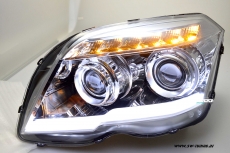 SW-LTube Scheinwerfer fr Mercedes GLK X204 08-12 LED Lighttube-Standlicht / Blinker chrome