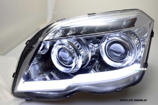 SW-LTube Scheinwerfer fr Mercedes GLK X204 08-12 LED Lighttube-Standlicht / Blinker chrome