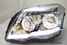 SW-LTube Scheinwerfer fr Mercedes GLK X204 08-12 LED Lighttube-Standlicht / Blinker chrome