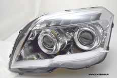 SW-LTube Scheinwerfer fr Mercedes GLK X204 08-12 LED Lighttube-Standlicht / Blinker chrome