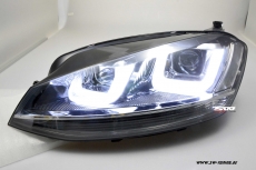 SW-DRLtube Scheinwerfer VW Golf VII 12-15 LED TFL R87 Chrome-Line black