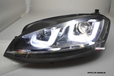 SW-DRLtube Scheinwerfer VW Golf VII 12-15 LED TFL R87 Chrome-Line black