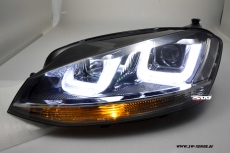SW-DRLtube Scheinwerfer VW Golf VII 12-15 LED TFL R87 Chrome-Line black