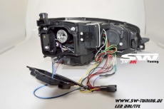 SW-DRLtube Scheinwerfer VW Golf VII 12-15 LED TFL R87 RED-Line black