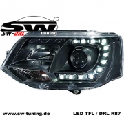 SW-DRL headlights VW T5 Facelift GP type 7H 09-14 LED daytime running R87 black