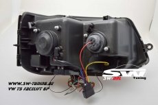 SW-DRL headlights VW T5 Facelift GP type 7H 09-14 LED daytime running R87 black