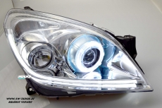 SW Angel Eye Scheinwerfer Opel Astra H 04-11 LED-Ring LED Lighttube chrom