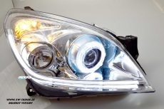 SW Angel Eye Scheinwerfer Opel Astra H 04-11 LED-Ring LED Lighttube chrom