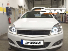 SW Angel Eye Scheinwerfer Opel Astra H 04-11 High LED Lighttube Ring black