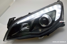 SW-DRL Scheinwerfer Opel Astra J 09-12 5Trer LED Tagfahrlicht R87 black