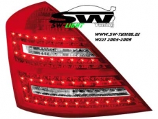 SW-Light LED Rckleuchten Mercedes S-Klasse W221 05-09 red/clear