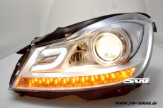 SW-Ltube Scheinwerfer fr Mercedes C-Klasse S204/W204 Facelift 11-15 Lighttube chrome