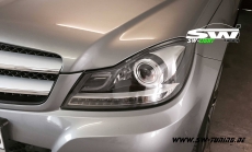 SW-Ltube Scheinwerfer fr Mercedes C-Klasse S204/W204 Facelift 11-15 Lighttube black