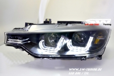 SWDRLtube Angel Eye headlights BMW 3 Series F30 / F31 12-15 LED U-Lighttube DRL black