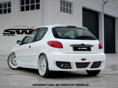 Heckstostange fr Peugeot 206 Lim 98-09 SW-Look mit Teilegutachten