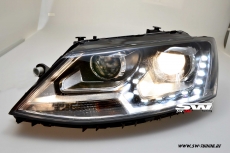 SW-DRL headlights VW Jetta VI 10-14 black with LED DRL R87