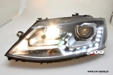SW-DRL headlights VW Jetta VI 10-14 black with LED DRL R87