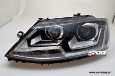 SW-DRL headlights VW Jetta VI 10-14 black with LED DRL R87